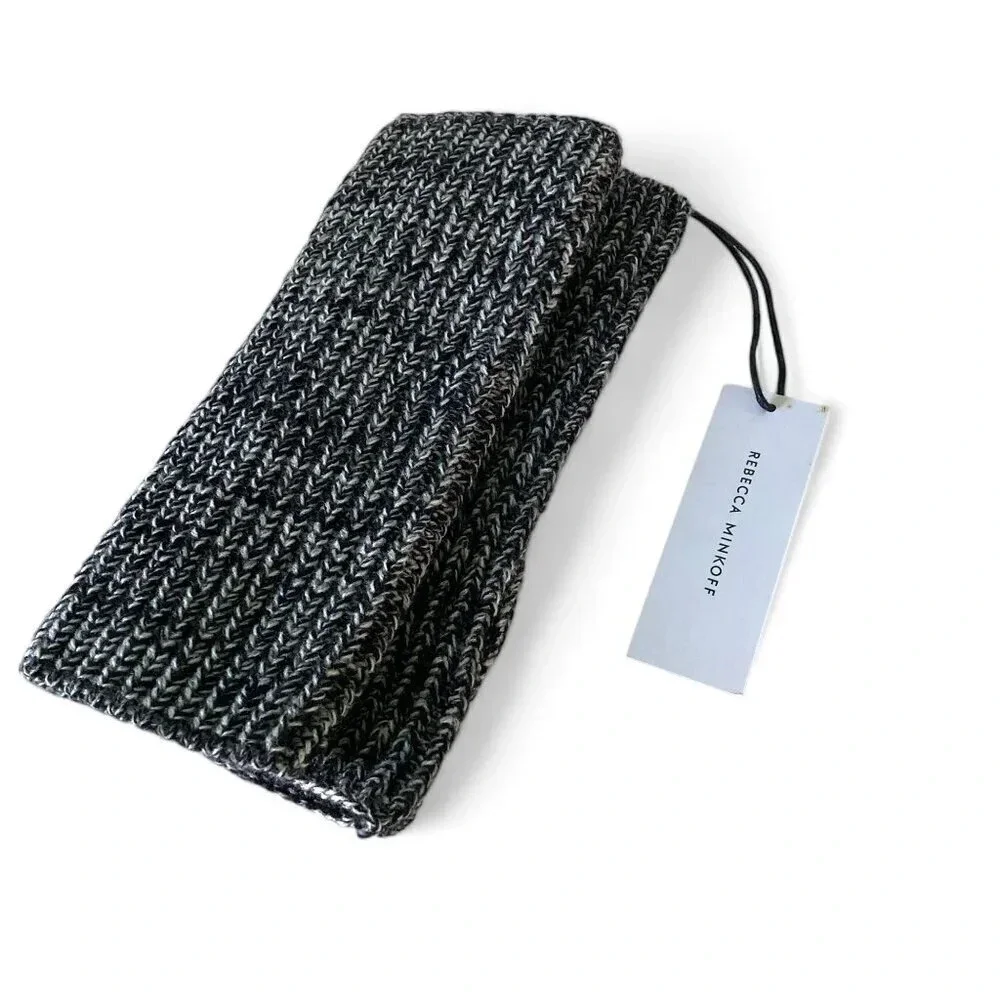 Rebecca Minkoff Black & White Marled Hand‎ Arm Warmers, Acrylic, One Size, NWT